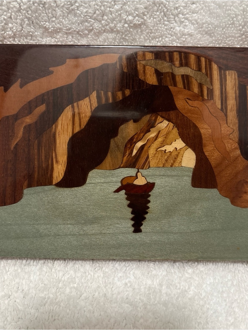 Vintage Augusto wood inlay Blue Grotto Capri Italy